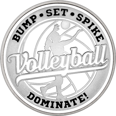 White "Volleyball" with White Outer Circular Borders